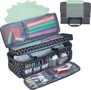 Double-Layer Cricut Carrying Case with Mat Pocket & Tool Storage - Lantern Black