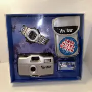 JC Penney Vivitar Camera Gift Set -35mm Film, Chronograph Sports Watch *NEW*