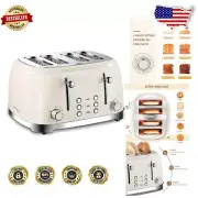 4 Slice Stainless Steel Toaster with 6 Browning Settings & Removable Tray