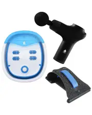Pursonic Head-To-Toe Relaxation Bundle With Massage Gun, Neck/Shoulder Stretcher & Foot Massager