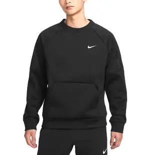 Nike 長袖上衣 Therma-FIT 男款 黑 白 刷毛 拉鍊口袋 保暖 訓練 運動 FB8506-010