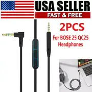 2Pcs Replacement Audio Cable Wire Cord w/Mic For BOSE 25 QC25 Headphones
