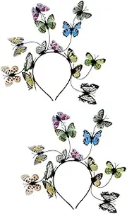 [SAFIGLE] Butterfly Crown Headband Fascinator Femme Hair Bands Hairband Women Festival Hair Band Men Charms Wedding Hair Accessories Skin Care Headband Apparel Tea Party Head White Abs