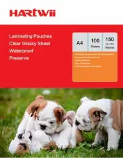 Hartwii 100 Sheets A4 Glossy Clear Laminating Pouches Film 150 Micron (75x2)