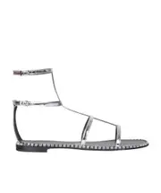 Giuseppe Zanotti Embellished Flat Gladiator Sandals 37 Gray