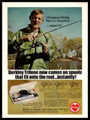 1969 Berkley & Company Trilene Fishing Line Spirit Lake Iowa Vintage Print Ad