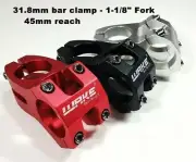Wake Fixed Gear Handlebar Stem 45mm * 31.8 mm/1-1/8" Black, Silver, Red 132g