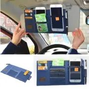 Car Sun Shield Blue Storage Bag Pocket Pouch CD case Card Bag Phone Holde (for: Saab)