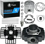 44mm 60cc Big Bore Cylinder Head Piston Ring Gasket Top End Rebuild Kit Compatible with Yamaha PW60 PW50 Y-Zinger 1981-2023, QT50 1979-1987, YT60 Tri-Zinger YT 60 1984-1985