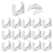 18Pcs PVC Water Pipe Clamps Clips, U-Shaped Holder Buckles for 25mm OD, White