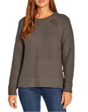 Gap Women's Textured Reverse Stockinette Knit Long Sleeve Sweater Silver Bells L