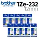 【10入組】brother 原廠護貝標籤帶 TZe-232 (白底紅字 12mm)