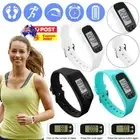 LED Pedometer Bracelet Step Counter Watch Silicone Step Tracker for Adults Kids