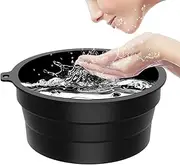 Ice Face Bowl, Cold Plunge Washbasin, Silicone Skin Firming Facial Bowl for Beauty Routine, Perfect for Home Travel Vacation Hotel Use, 21.5x10cm Pink Black Silicone