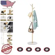 Contemporary Freestanding Coat Stand with 8 Hooks - Elegant Choice for Entryways