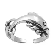 .925 Sterling Silver Dolphin Summer Toe Ring - New