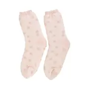 3PK Annabel Trends Spotty Lounge Night Time Comfort Socks One Size Pink Quartz