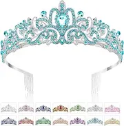 [DTUIEUI] Silver Crown, Tiara Crown, Princess Crowns,Crystal Princess Tiara Queen Crown Headband With Comb Crowns for Women Girls