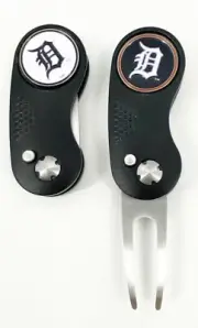GOLF SWITCHBLADE Detroit Tigers DIVOT REPAIR TOOL + Ballmarker Black