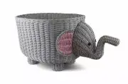28" Large Hand Woven Elephant Rattan Storage Basket Bin Shelf Organizer Wicker