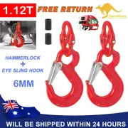 2PC (6mm Hammerlock + Eye Sling Hook) Caravan Trailer Chain Connecter Extend NSW