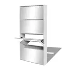 4-Tier Mirror Shoe Cabinet Shoes Storage Shelf Drawers Hallway Cupboard White
