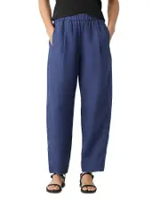 Eileen Fisher Linen Pleated Lantern Ankle Pants