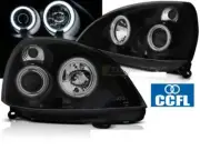 Scheinwerfer for Renault Clio 2 II 2001-2005 Standlichtringen CCFL Schwarz AU LP