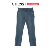 在飛比找momo購物網優惠-【GUESS】簡約刷色水洗牛仔褲(藍)