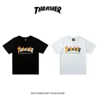 在飛比找Yahoo!奇摩拍賣優惠-Thrasher 火焰短袖 間隔字母燃燒  短T 短袖 T恤