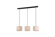 Flint Modern 3-Lights Metal Fixture Hanging Pendant Lamp Linen/Black