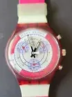 Swatch Watch "NAVY BERRY" SCR100 1990 Vintage Chrono - New w/Case and Battery