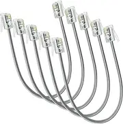 tunghey 5Pack RJ12 Cable 1ft Phone Cord RJ12 6P6C Male to Male Straight Wired for Both Data and Voice Use Black 0.3m