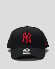 [Forty Seven] Forty Seven Men's New York Yankees Replica '47 Mvp Dt Snapback Hat in Black/Red One Size Black/Red