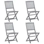 vidaXL Folding Outdoor Chairs 4 pcs Solid Acacia Wood