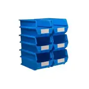 Triton Products Shelf Bins + Racks 14-3.4" x 8-1/4" Interlocking Polypropylene