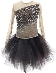 [Zagitova] Girls Ice Figure Skating Dress Back Zipper Women Customizable Competition Dance Clothing with Shiny Rhinestone