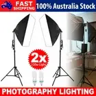 Photography Lighting Studio Softbox Light Stand Soft Box 2x150W Bulb W/Carry Bag