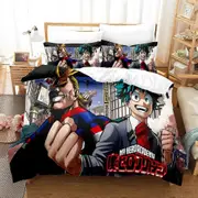 a719 Bed Sheets My Hero Academia Bedding Set JapanComfortable Quilt Cover Double Duvet Cover Teens Bed Linen3-Piece Bedding Set (1 Duvet Cover + 2