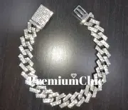 ICED Miami Cuban Designer Prong Link Chain Bracelet Men HipHop Plated CZ Jewelry