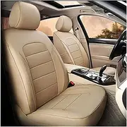 Cowhide&PVC Leather Covers Seat Compatible for Lexus RX350 RX330 RX450h RX270 RX200t RX400h RX350L Seat Cover Set Car Accessories 2004-2022(Beige)