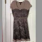 BCBGMaxAzria Mona Tan Black Lace Cocktail Dress