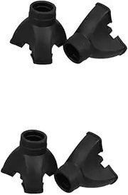 NOLITOY 2sets Walking Stick Three-Prong Foot Pad Trekking Pole Replacement Feet Trekking Pole Foot Covers Four Prong Cane Tip Standing Cane Tip Walking Cane Protective Cover Black 2pcs*2