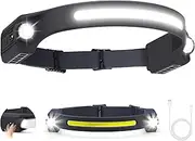AlpsWolf LED Headlamp Rechargeable, 2 XPE LED and COB LED Head Lamp, Head Flashlight for Adults, Sensor Mode, 260° Wide Beam, IPX4 Waterproof, Rechargeable Headlight for Camping Accessories (1 Pack)