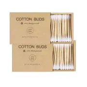 Bamboo Qtips Cotton Swabs With Wooden Sticks Q Tips For Ears 400 Count...