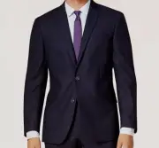Kenneth Cole Reaction Men's Blue Solid Slim-Fit Suit Separate Jacket Size 38S