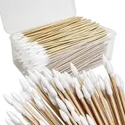 500 PCS Precision Gun Cleaning Swabs - 6 Inch Lint-Free Long Cotton Swabs with Bamboo Handle - Pointed Tips for Precision Cleaning, Gun Cleaning, Electronics, and Makeup in Reusable Storage Case