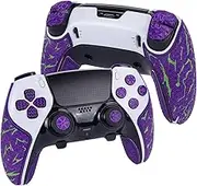 TALONGAMES Controller Grip Tapes Compatible with PS5 DualSense Edge, ELITE Version Color Anti Slip Tape, Compatible with PlayStation 5 Edge Grips, Multi-Texture, Sweat Ventilation, Skin Kit (purple)