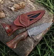 Handmade Damascus Steel Fixed Blade Hunting Knife, Multipurpose 10" with Sheath