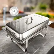 Chafing Dishes for Buffet 1 Pack, Chafing Dish Buffet Set 9QT (Silver)